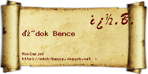 Ádok Bence névjegykártya